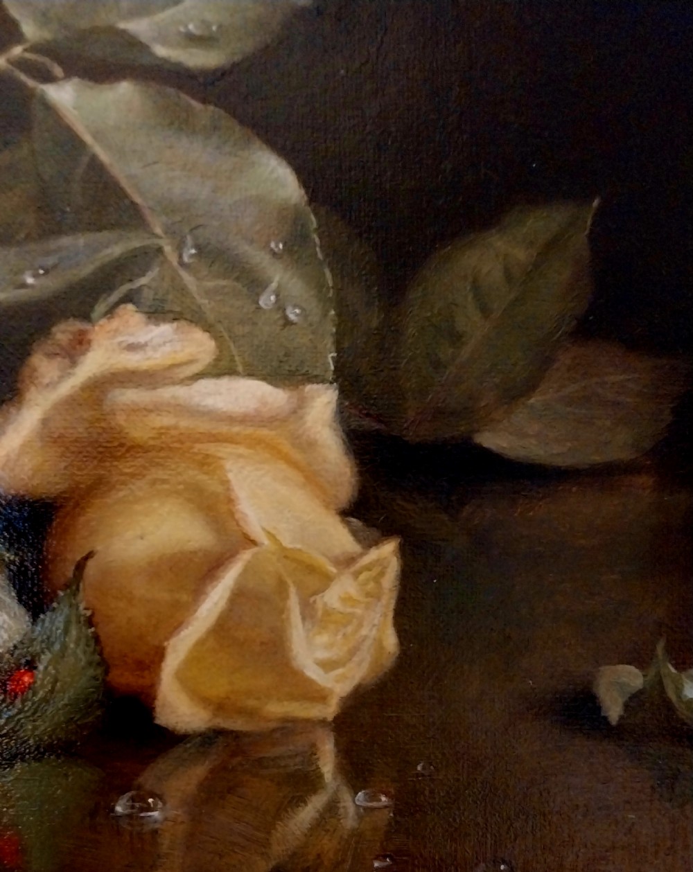 Still Life Oil Painting on Canvass Yellow Roses John Fitz Marshall (1859–1932) View IX