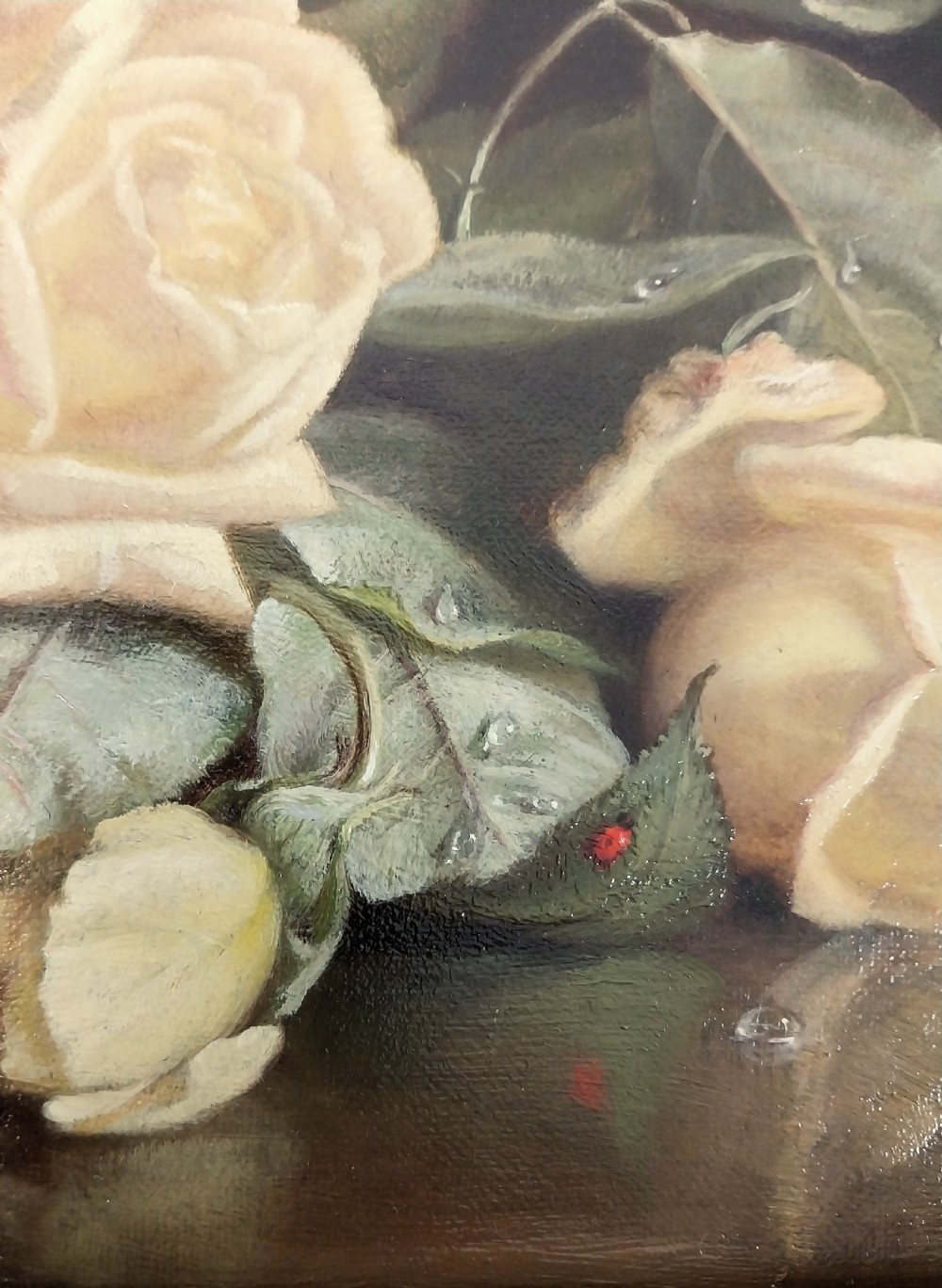 Still Life Oil Painting on Canvass Yellow Roses John Fitz Marshall (1859–1932) View XV