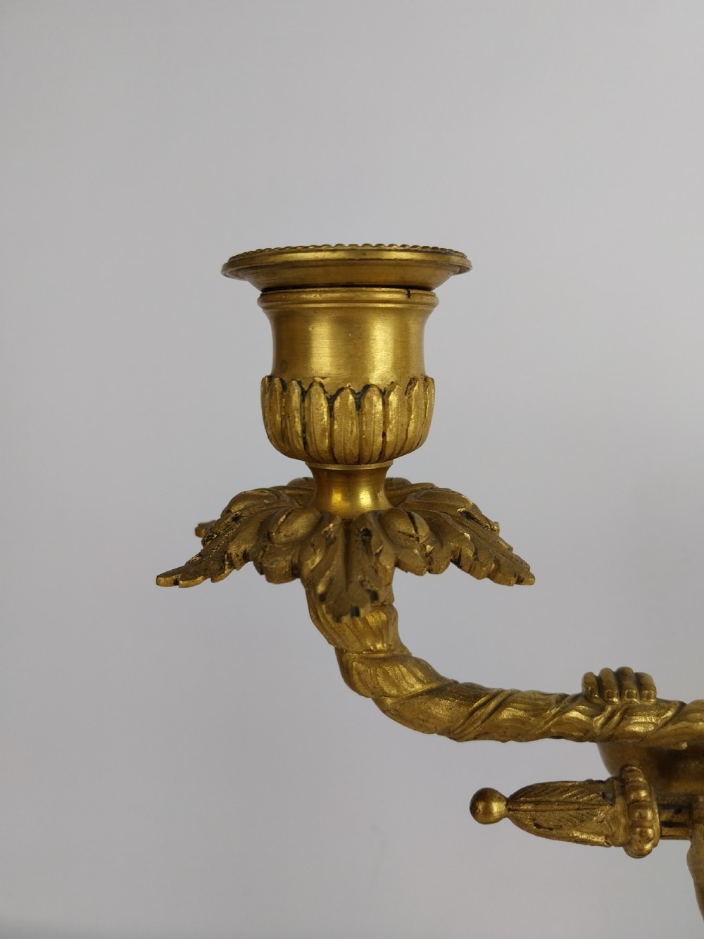 Pair of Antique Gilt Bronze Cherub Candlesticks  View VII