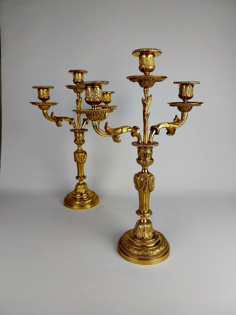 Pair of Gilt Bronze Candelabra  View II