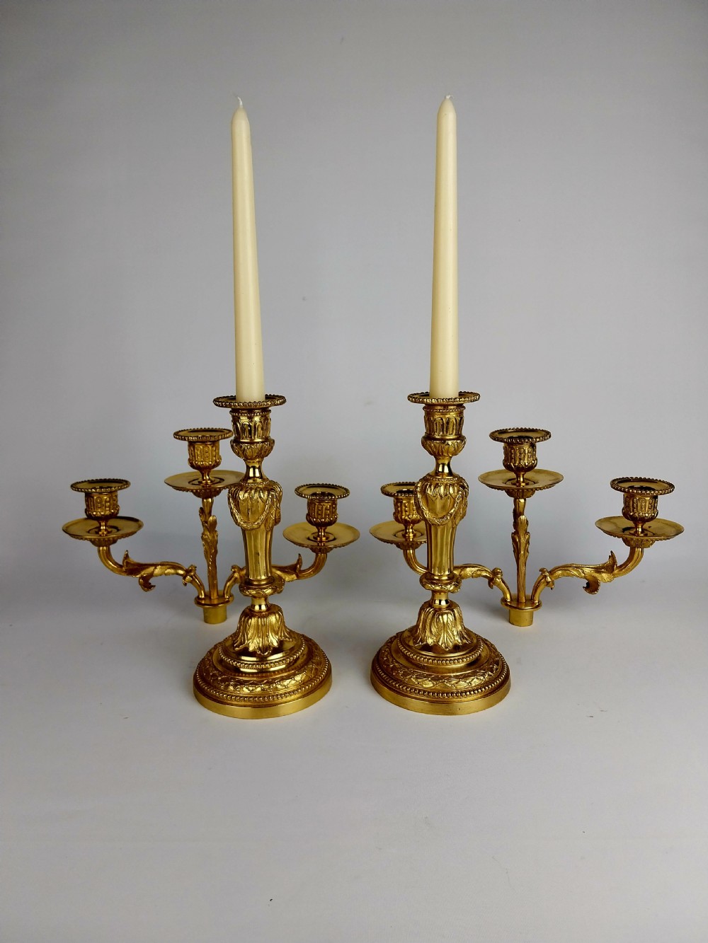 Pair of Gilt Bronze Candelabra  View III
