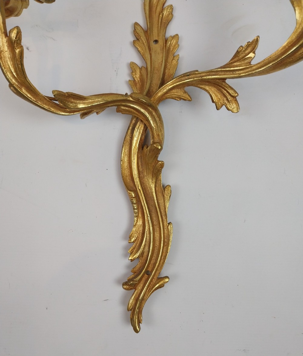 Set of three Gilt Bronze Wall Lights  View V