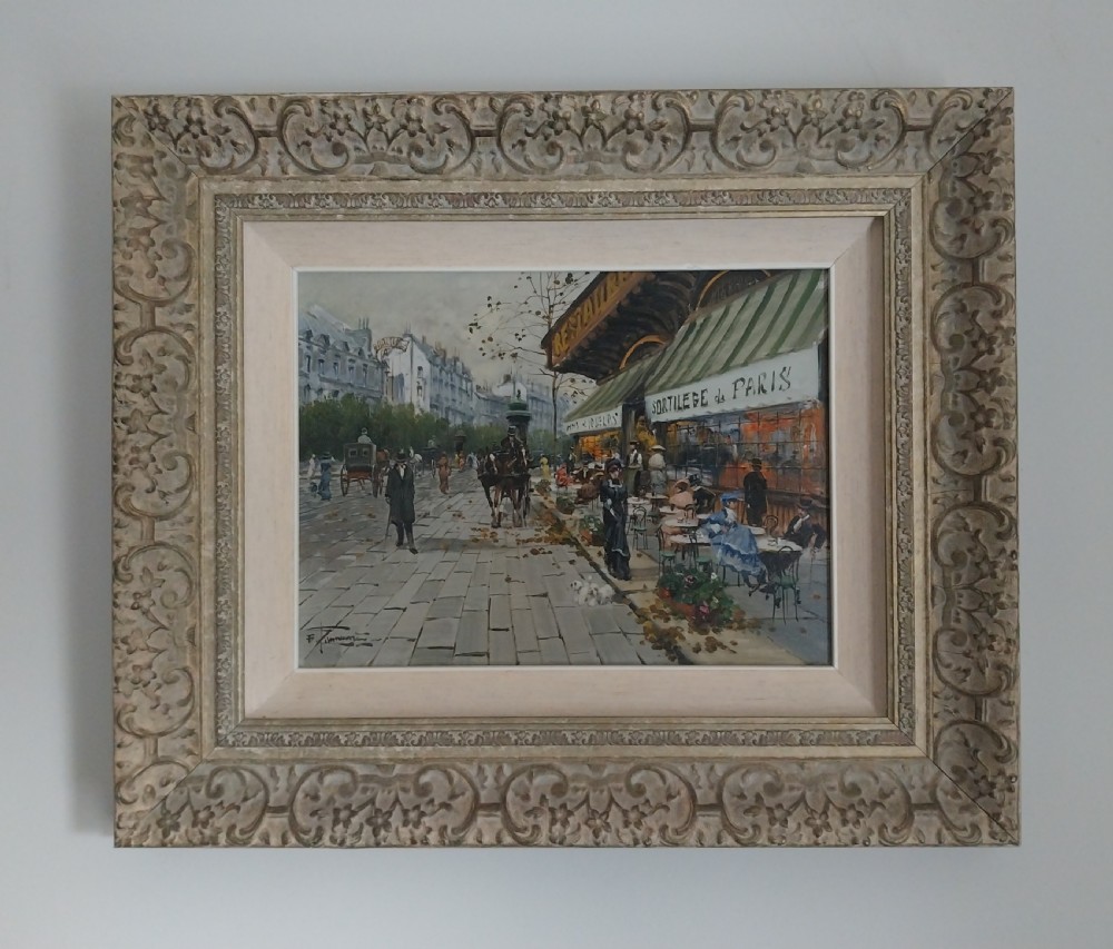 Impressionist Oil Painting Parisian Street Scene