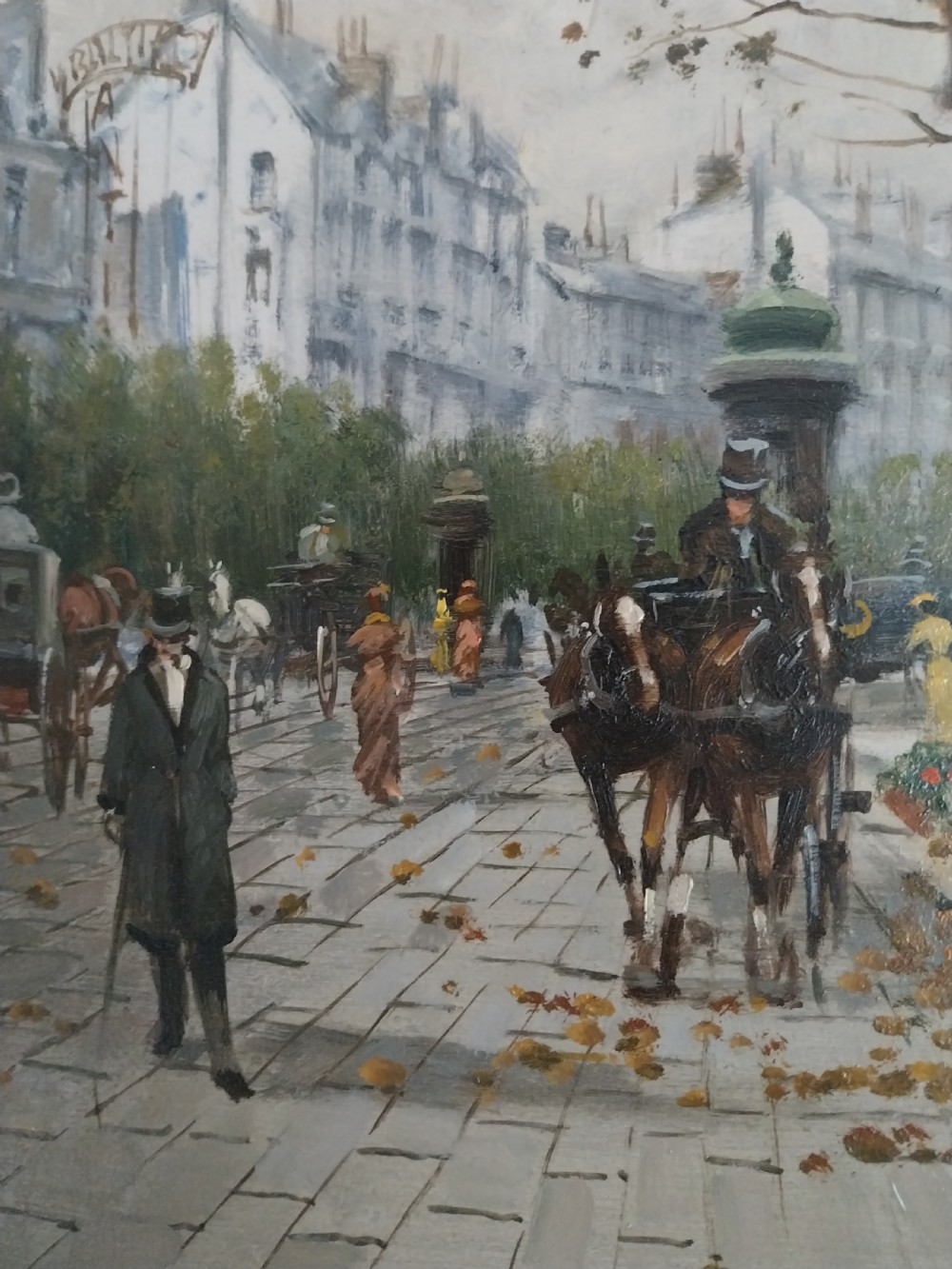 Impressionist Oil Painting Parisian Street Scene View V