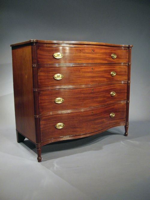 George III Mahogany Serpentine Chest of Drawers
