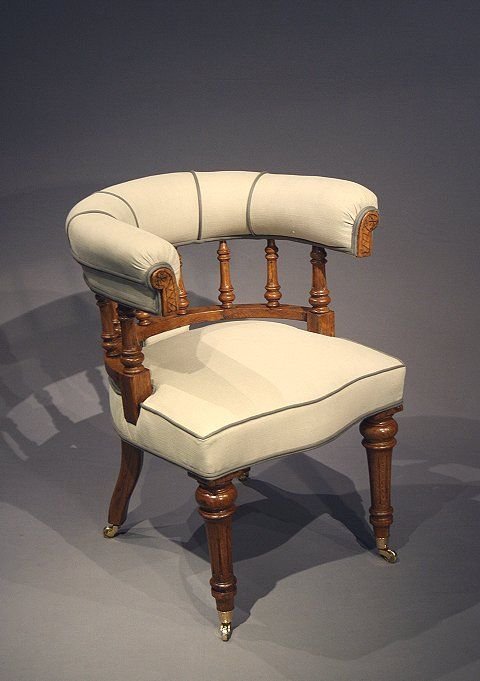 fig 1. Quality Antique Victorian Light Oak Captains Chair