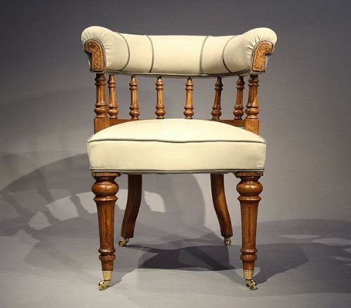fig 3. Quality Antique Victorian Light Oak Captains Chair