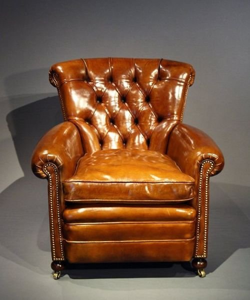 fig 3. Outstanding Pair of Antique Leather chairs