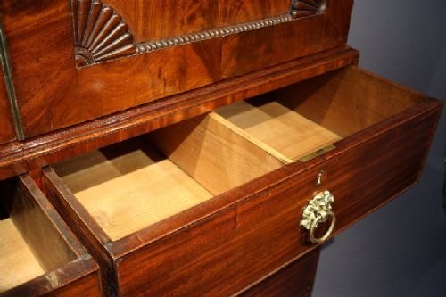 fig 2. Antique WIV Mahogany Linen Press