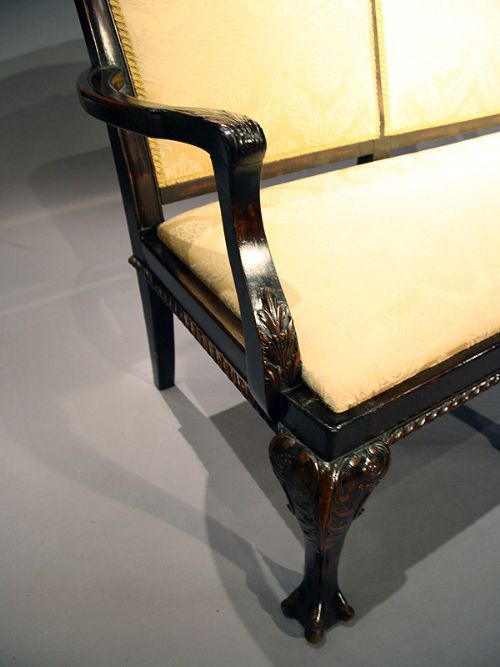 fig 2. Edwardian Mahogany Chippendale style 3 Seater Couch