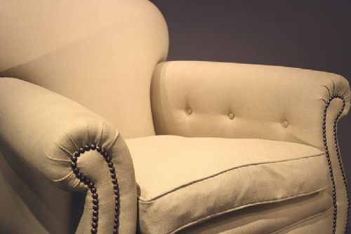 fig 3. Pair of Cream Linen Upholstered Armchairs