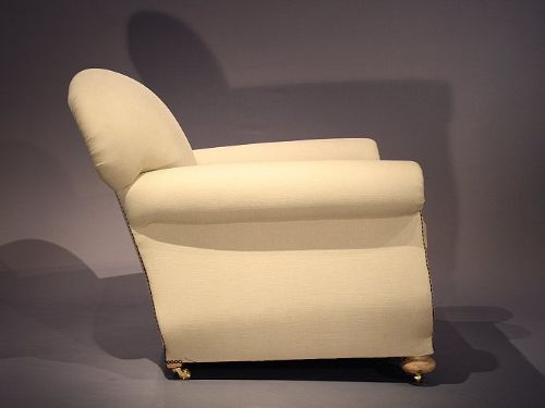 fig 4. Pair of Cream Linen Upholstered Armchairs
