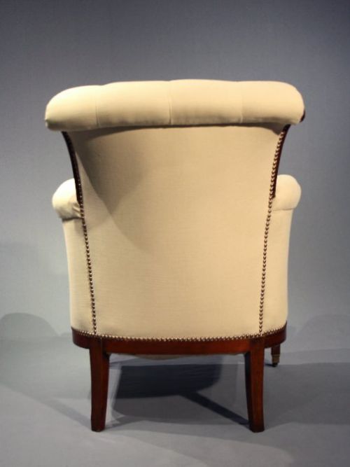 fig 4. Antique Pair of Linen Upholstered Armchairs