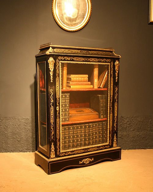 fig 3. Victorian Ebonised Brass Inlaid Boulle Pier Cabinet