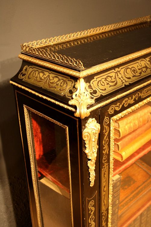 fig 4. Victorian Ebonised Brass Inlaid Boulle Pier Cabinet