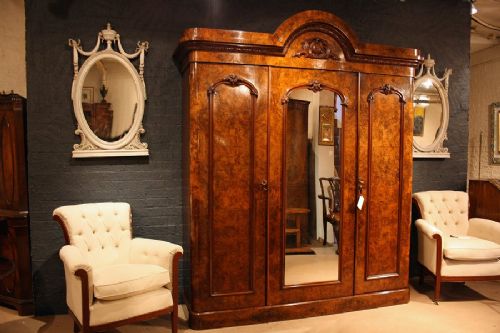 Fine Antique Victorian Burr Walnut Wardrobe