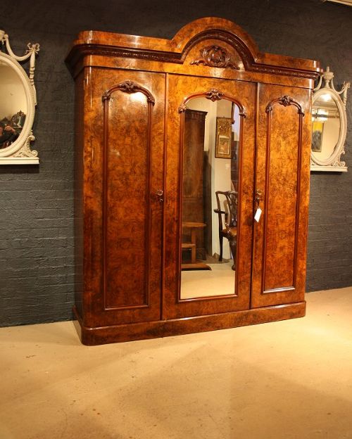 fig 1. Fine Antique Victorian Burr Walnut Wardrobe