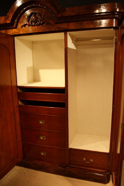 fig 4. Fine Antique Victorian Burr Walnut Wardrobe