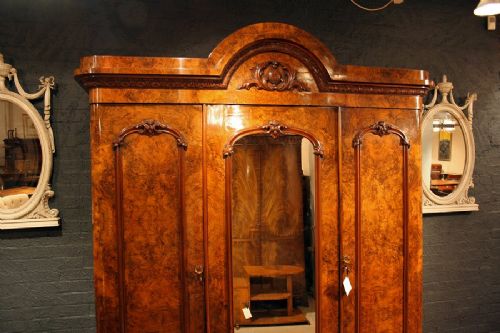 fig 2. Fine Antique Victorian Burr Walnut Wardrobe