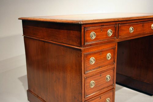 fig 2. Antique Mahogany Pedestal Writing Desk