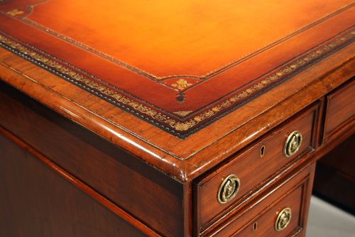 fig 8. Antique Mahogany Pedestal Writing Desk