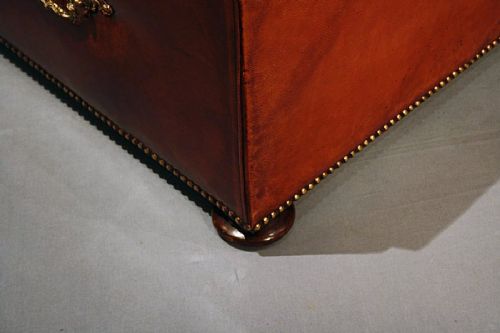 fig 3. Antique deep buttoned leather upholstered ottoman