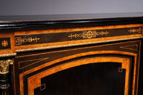 fig 3. A Fine Quality Antique Ebonised and Amboyna Veneered Inlayed Credenza