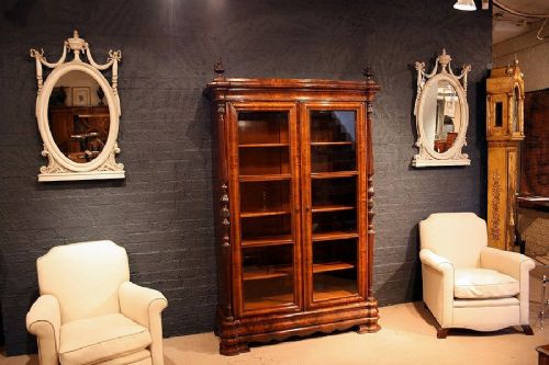 fig 1. Quality Antique Mahogany Two Door Bookcase
