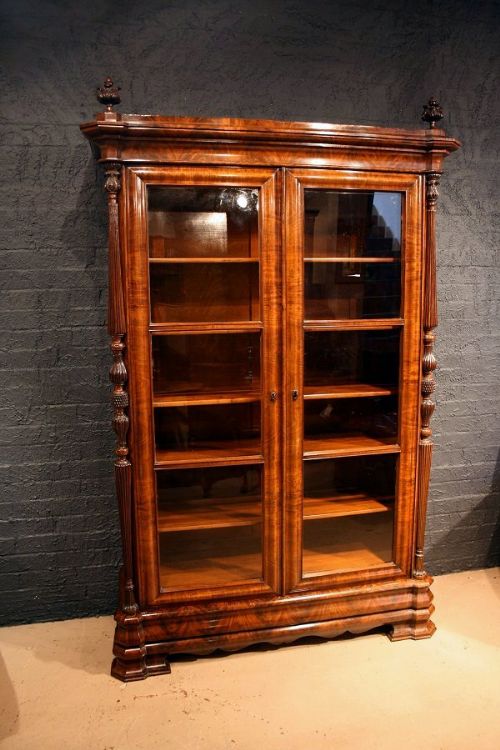 fig 3. Quality Antique Mahogany Two Door Bookcase