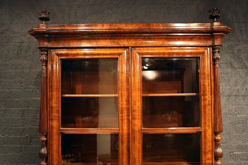 fig 4. Quality Antique Mahogany Two Door Bookcase