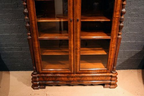 fig 5. Quality Antique Mahogany Two Door Bookcase