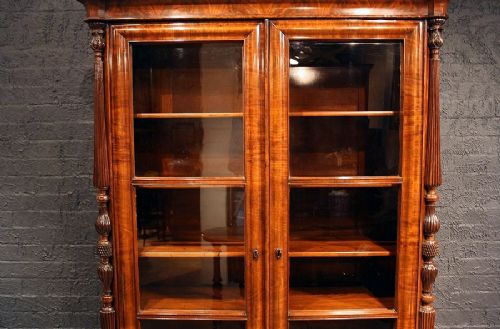 fig 6. Quality Antique Mahogany Two Door Bookcase