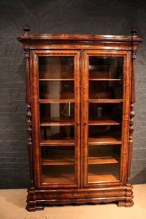 fig 8. Quality Antique Mahogany Two Door Bookcase