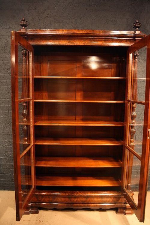 fig 7. Quality Antique Mahogany Two Door Bookcase