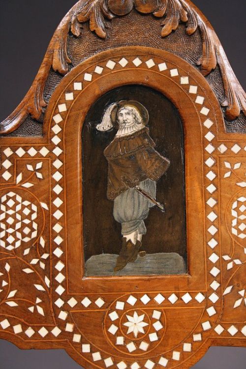 fig 5. Italian Walnut and Bone Inlaid Savonarola X Frame Chair