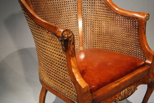 fig 5. Quality Pair of 1920's Walnut Bergere Tub Chairs