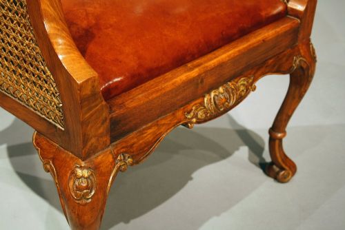 fig 7. Quality Pair of 1920's Walnut Bergere Tub Chairs