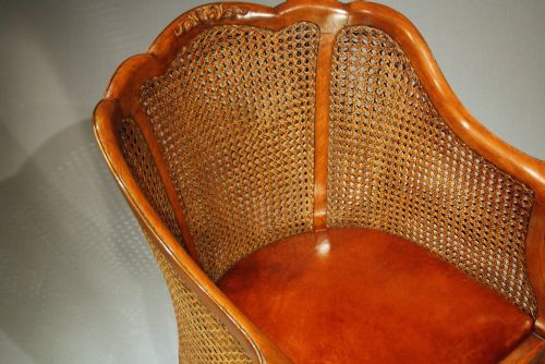 fig 8. Quality Pair of 1920's Walnut Bergere Tub Chairs
