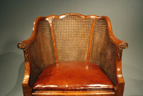 fig 10. Quality Pair of 1920's Walnut Bergere Tub Chairs