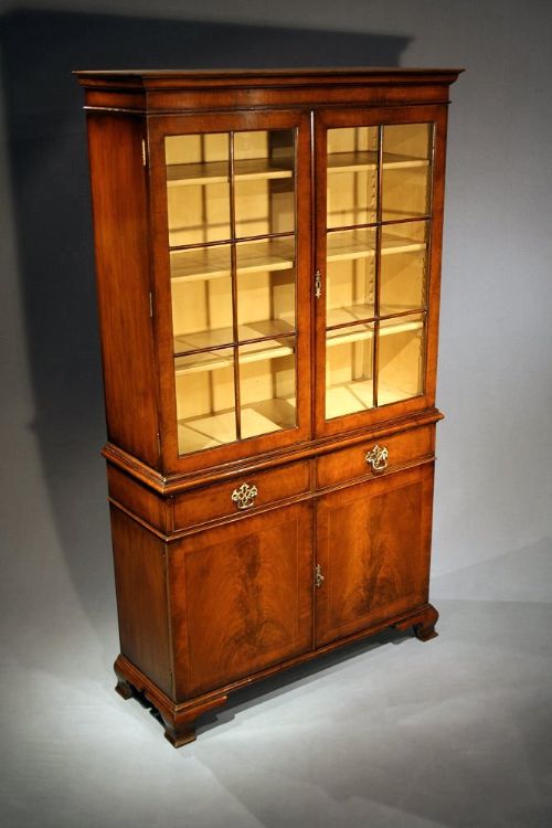 Walnut and Herringbone Inlaid Bookcase Circa 1900'S