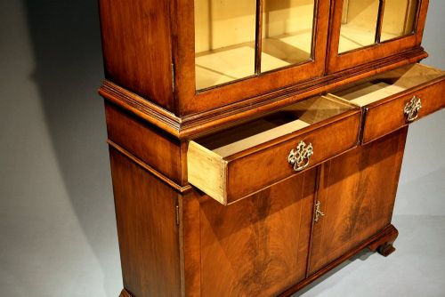 fig 3. Walnut and Herringbone Inlaid Bookcase circa 1900's