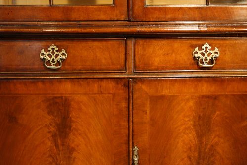 fig 8. Walnut and Herringbone Inlaid Bookcase circa 1900's