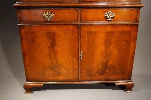 fig 9. Walnut and Herringbone Inlaid Bookcase circa 1900's