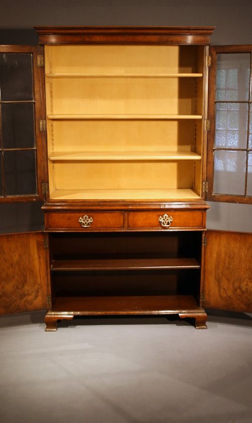 fig 11. Walnut and Herringbone Inlaid Bookcase circa 1900's