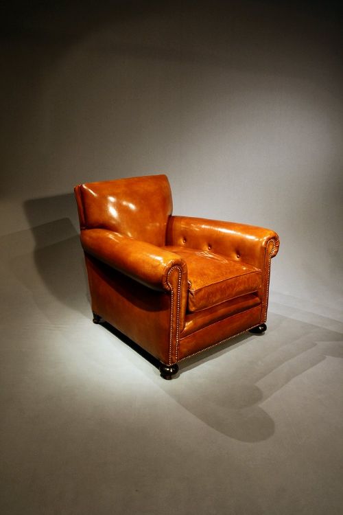 fig 7. A Lovely Pair of Stylish Leather Club Chairs