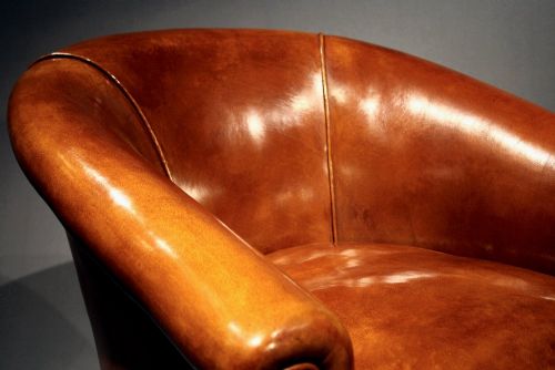 fig 9. A Stylish Pair of 1920's Leather Tub Chairs