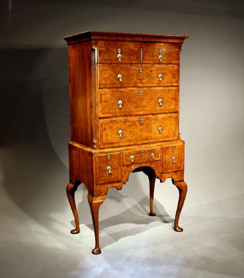 A Fine Quality Burr Walnut Chest on Stand