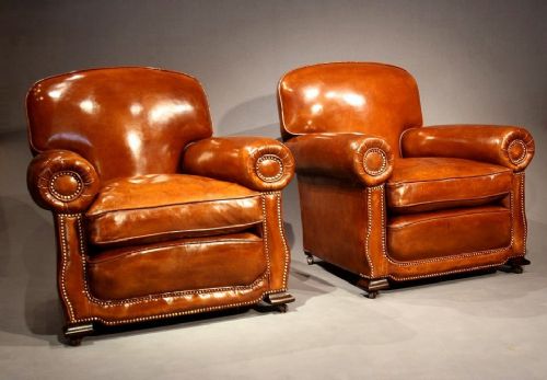 fig 2. A Stylish Pair of Art Deco Leather Club Chair