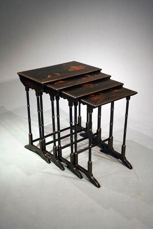 fig 2. Quality Antique Edwardian Chinoiserie Nest