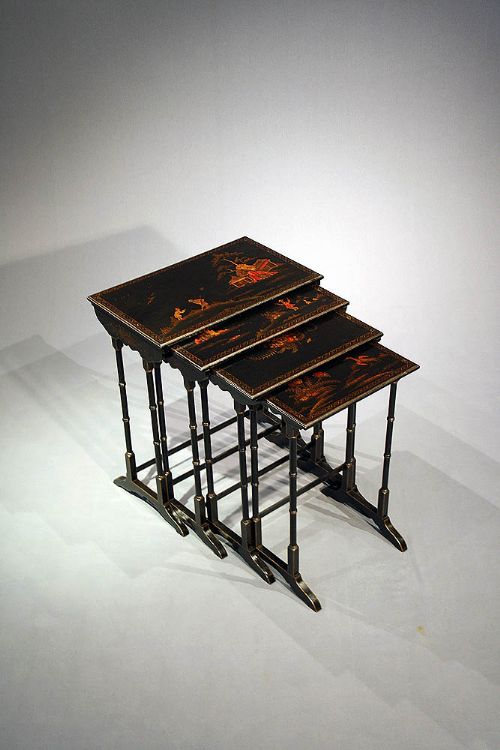 fig 3. Quality Antique Edwardian Chinoiserie Nest